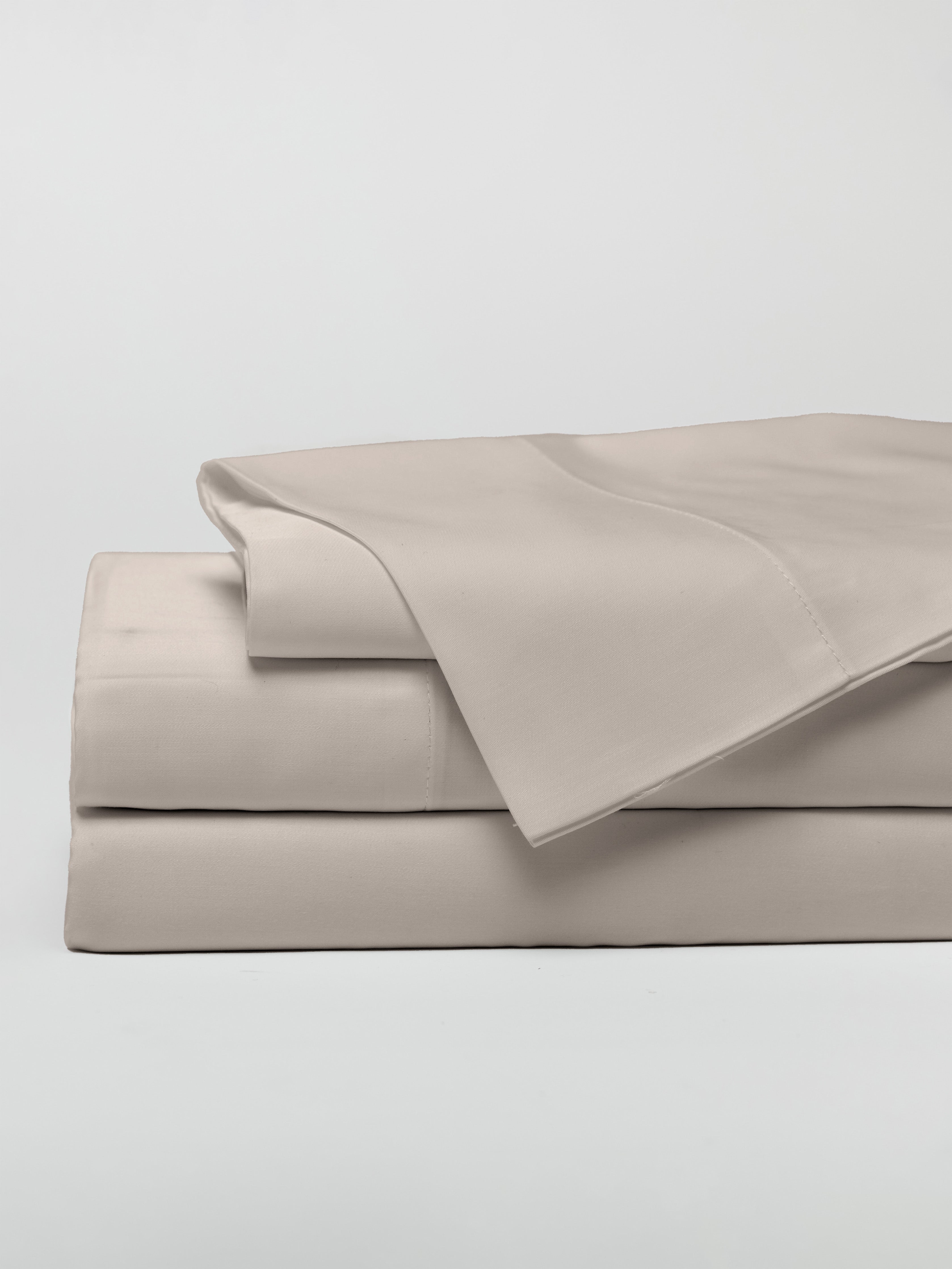 Driftwood sheet set folded with a white background |Color:Driftwood