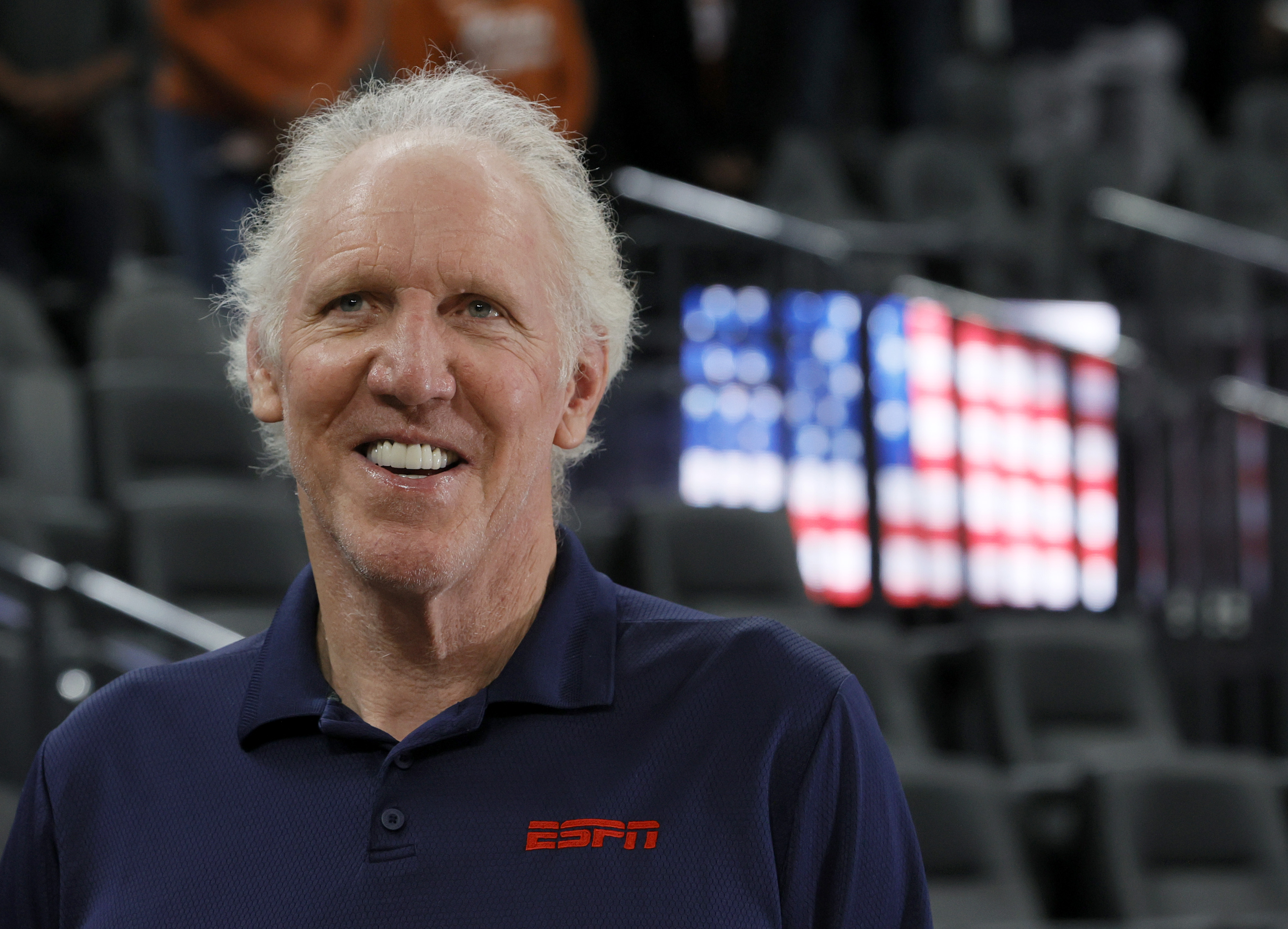 Sportscaster and former NBA player Bill Walton at the Pac-12 Coast-to-Coast Challenge at T-Mobile Arena on Dec. 19, 2021, in Las Vegas.