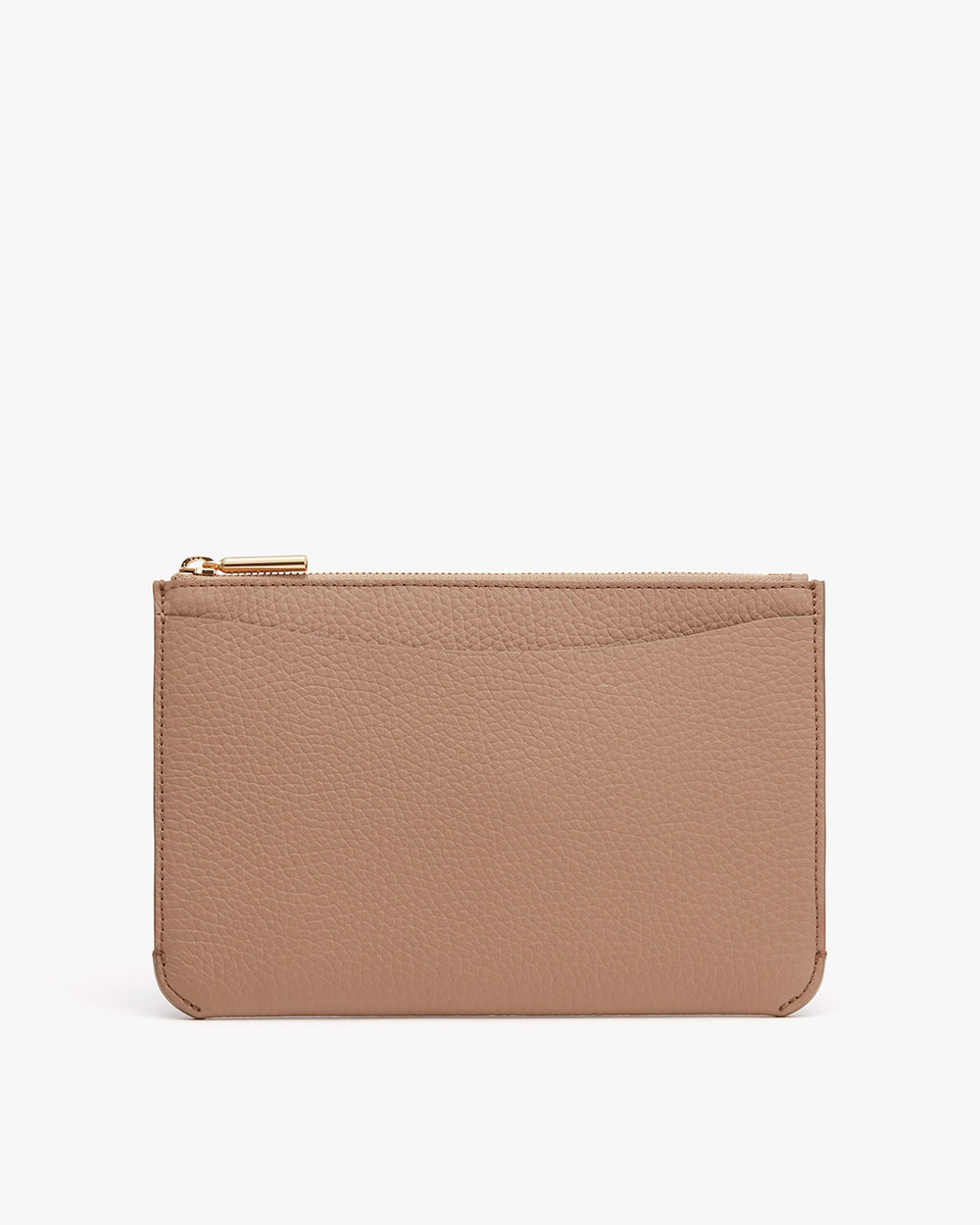 Small textured pouch with zipper on top