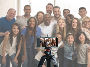 family taking photo