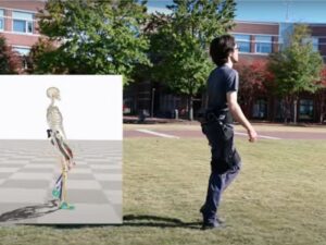 Man walking with Exoskeleton on