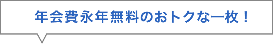 年会費永年無料のおトクな一枚！