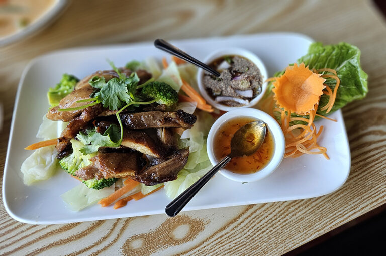 Thai BBQ Chicken at Thai House Noodle Soup in Santa Rosa. (Heather Irwin/Sonoma Magazine)