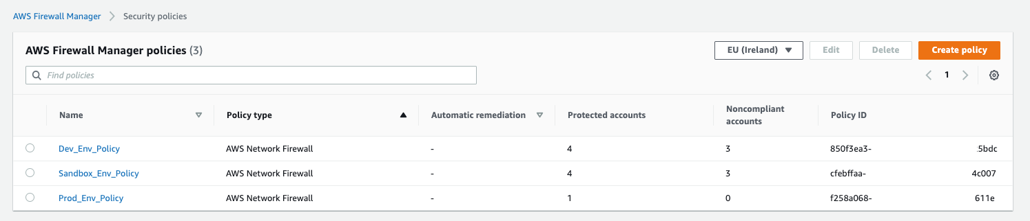 Figure 7: Validating compliance of accounts by policy