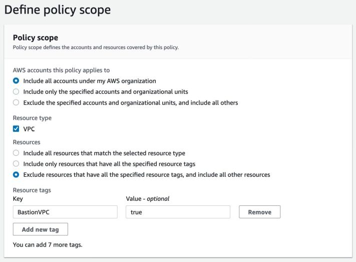 AWS Firewall Manager DNS Firewall policy scope