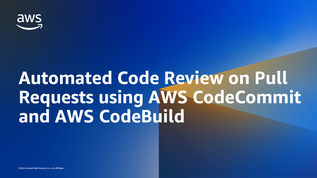 Blog post with title "Automated Code Review on Pull Requests using AWS CodeCommit and AWS CodeBuild" featured image