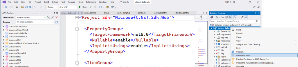 .NET 8 project in Visual Studio