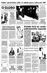 18 de Novembro de 1980, Primeira Página, página 1