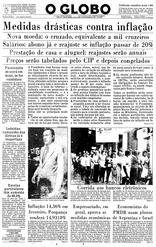 28 de Fevereiro de 1986, Primeira Página, página 1