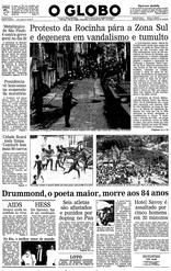 18 de Agosto de 1987, Primeira Página, página 1