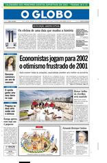 30 de Dezembro de 2001, Primeira Página, página 1