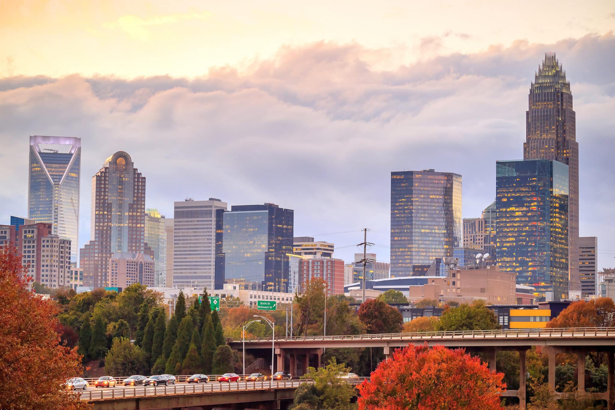 Skyline of downtown Charlotte in North Carolina