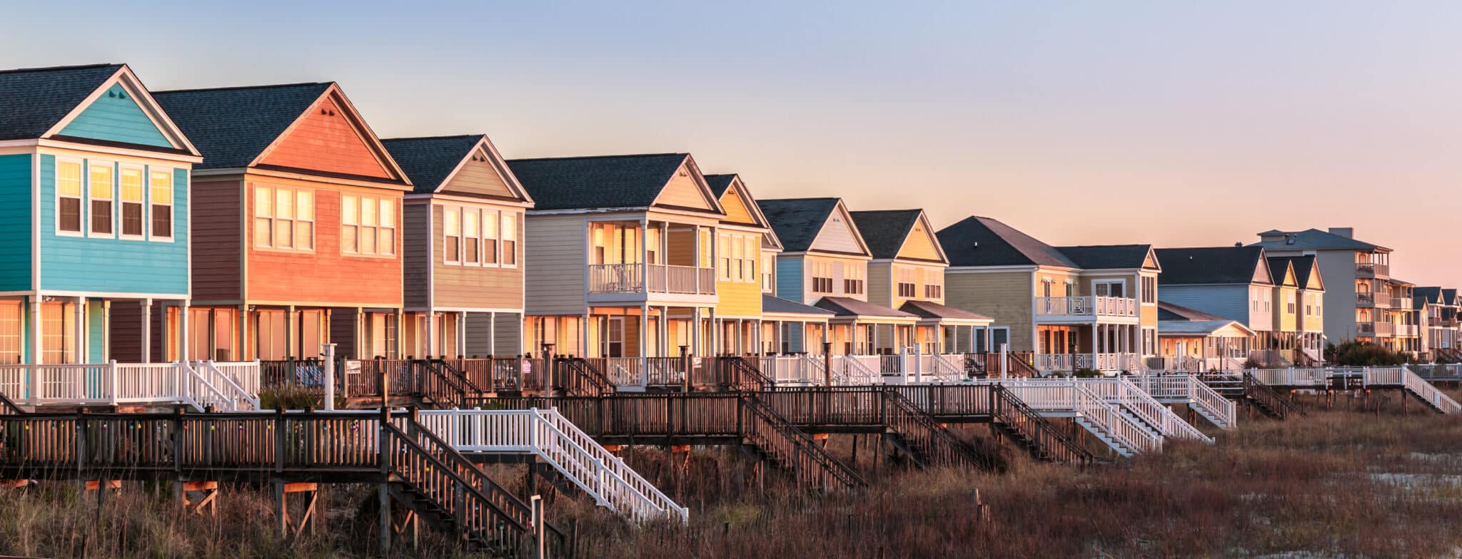 Row of beach homes