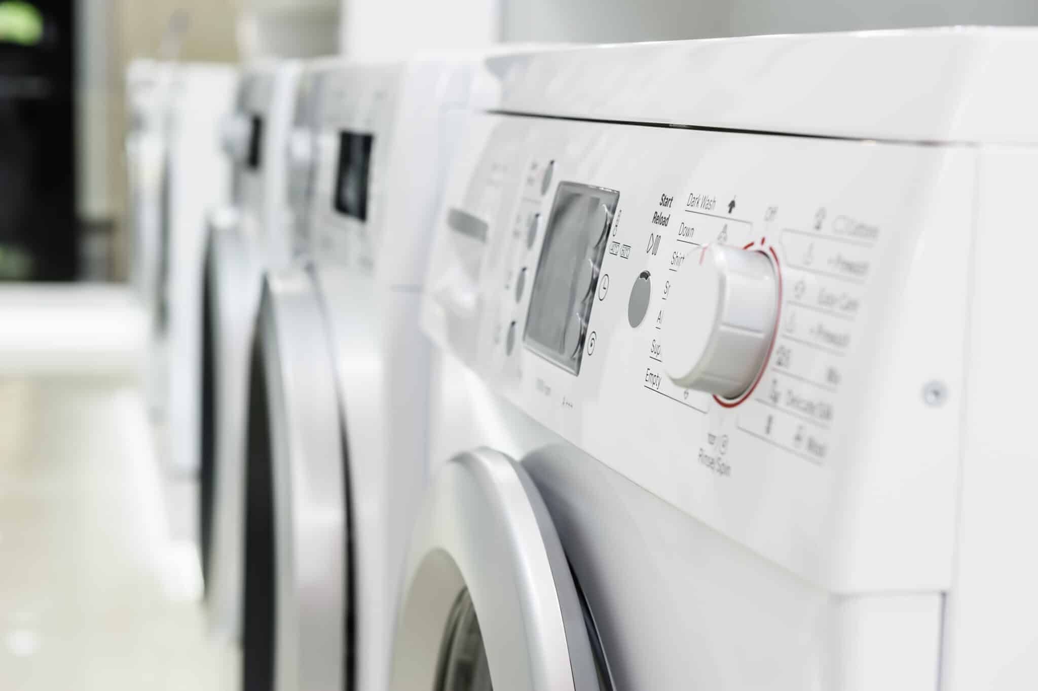 Washing machines, dryer and other domestic appliance equipment in the store