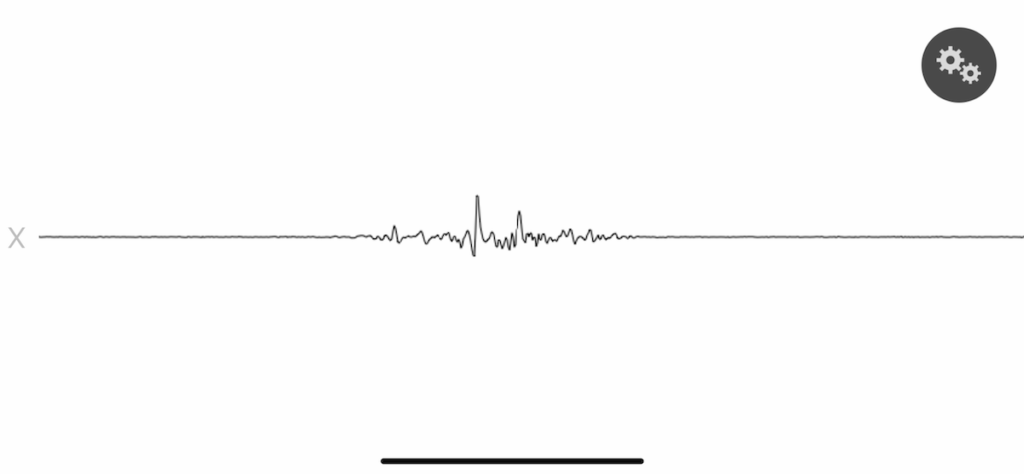 Seismograph lines showing minor spikes when measuring for motion transfer on the Nectar mattress