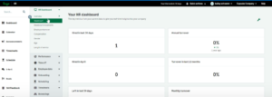 View of the reporting dashboard in Sage HR (Source: free trial)