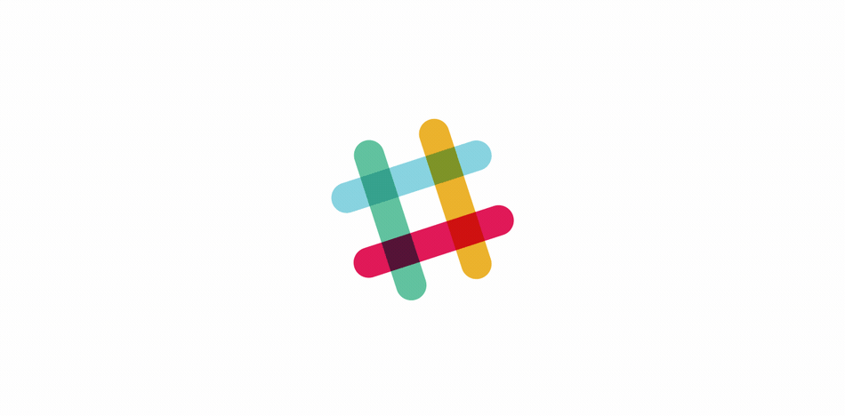 A GIF of the transformation of the old Slack logo to the new version