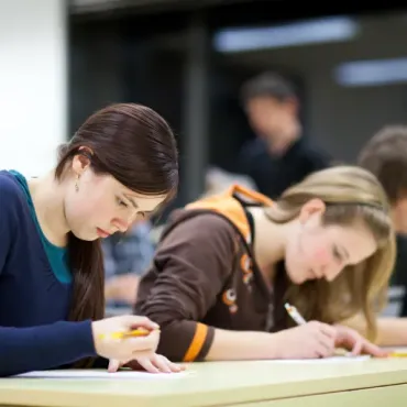 Students taking a test