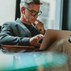 Man looking at laptop