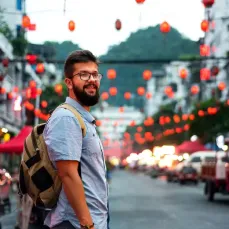 Man standing in street