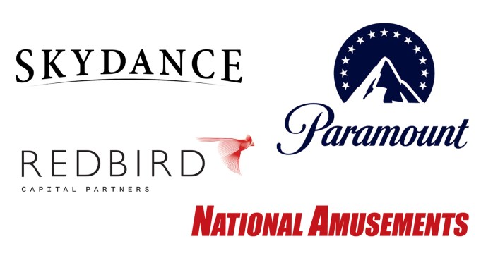 Skydance, Paramount, National Amusements and RedBird Capital Partners corporate logos