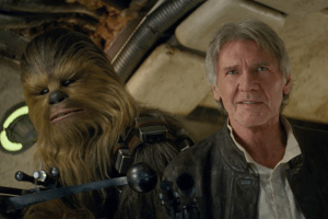 Chewbacca and Han Solo in 'The Force Awakens'