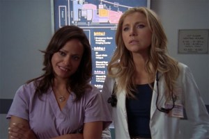 Judy Reyes and Sarah Chalke on 'Scrubs'