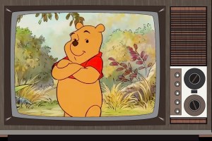 Winnie the Pooh in a CRT TV