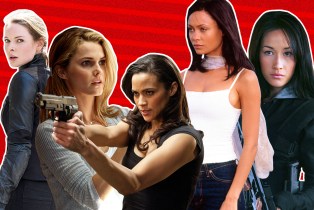 collage of Thandie Newton (M:I 2) Maggie Q (M:I 3) Keri Russell (M:I 3) Paula Patton (M:I 4) Rebecca Ferguson (M:I 5 and 6)