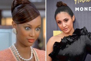 Tyra Banks from 'Life Size' and Francia Raisa in split-screen