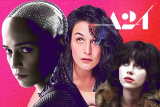 collage of Under the Skin, obvious child, and Ex Machina