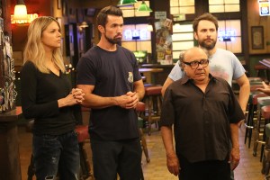 IT'S ALWAYS SUNNY IN PHILADELPHIA - Season 13. Pictured: Kaitlin Olson as Dee, Rob McElhenney as Mac, Danny DeVito as Frank, Charlie Day as Charlie.