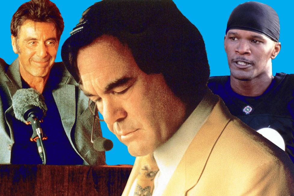 photo illustration of Oliver Stone, Al Pacino and Jamie Foxx