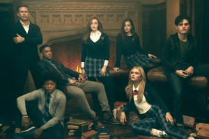 Legacies - Matthew Davis as Alaric, Quincy Fouse as MG, Peyton Alex Smith as Rafael, Danielle Rose Russell as Hope, Kaylee Bryant as Josie, Jenny Boyd as Lizzie, and Aria Shahghasemi as Landon