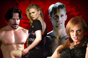 Collage of Skarsgard, Paquin, Deborah Ann Woll and Joe Mangiello