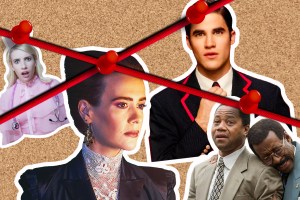 collage of American Horror Story, The People vs. O.J., Glee, and Scream Queens