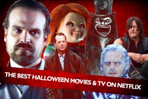 collage of - The Babadook - Stranger Things - Walking Dead - The Shining - The Sixth Sense - Cult of Chucky