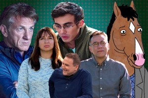 Collage of BoJack, Amazon's Forever, Hulu's The First, Norm MacDonald Has a Show, and American Vandel