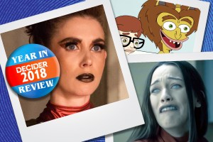 Photo collage of GLOW, Big Mouth, and Haunting of Hill House