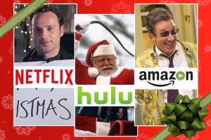 3 way split of NETFLIX - Love Actually HULU - Miracle on 34th Street (1994) PRIME VIDEO - Christmas With the Kranks