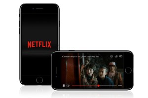 Netflix plays on an iPhone