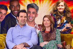 collage of Catastrophe, Shrill, Queer Eye