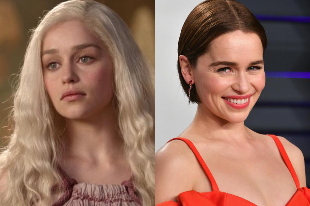 Side by side of Daenerys and Emilia Clarke