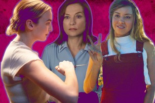 collage of Isabelle Huppert from GRETA Aubrey Plaza from INGRID GOES WEST Jodie Comer from KILLING EVE