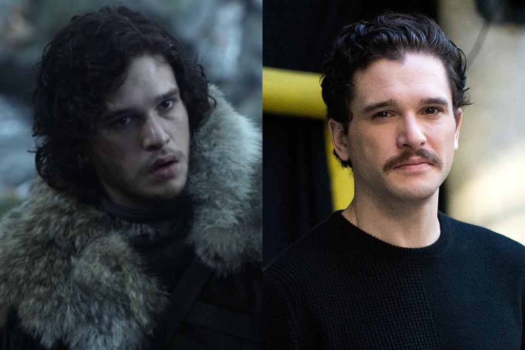 Side by side of Jon Snow and Kit Harington