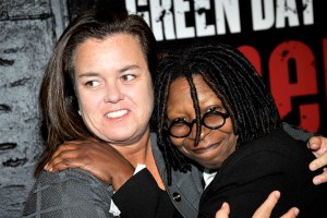 Rosie O'Donnell and Whoopi Goldberg hug