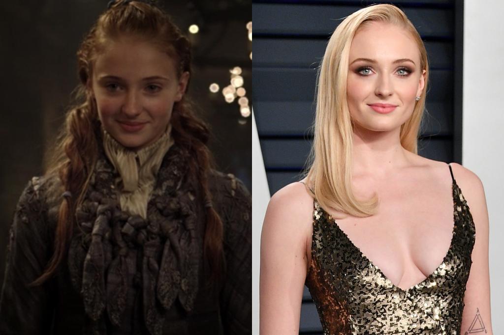 Side by side of Sansa Stark and Sophie Turner