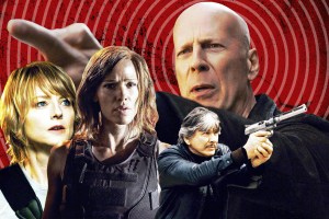 collage of Charles Bronson in Death Wish Bruce Willis in DEATH WISH Jennifer Garner (PEPPERMINT) and Jodie Foster (THE BRAVE ONE)