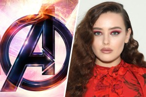 Avengers Logo and Katherine Langford