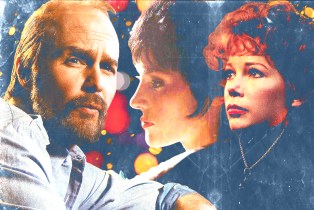 photo collage of Rockwell as Fosse, Michelle Williams as Vernon, and Kelli Barrett as Liza